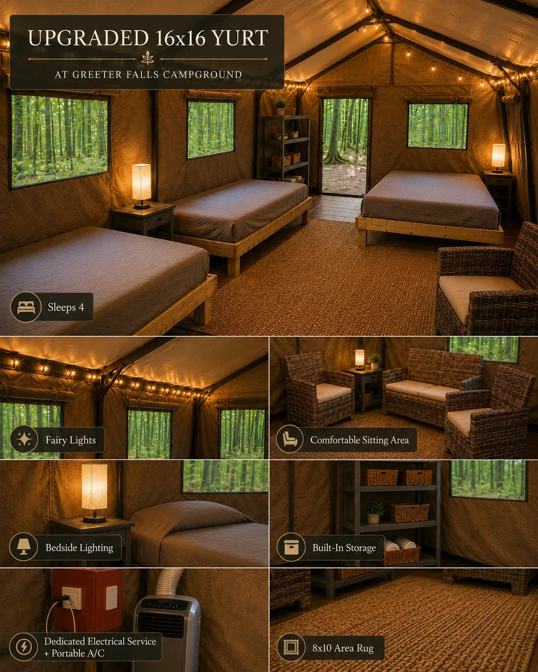 Glamping yurt at Greeter Falls Campground